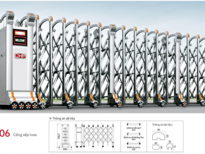 Cổng xếp inox - P306