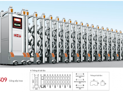 Cổng xếp inox - P309